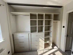 Mussel interior with a mixure of drawer, shelving and hanging to suit 3 sliding doors, fitted in Ingleby Barwick